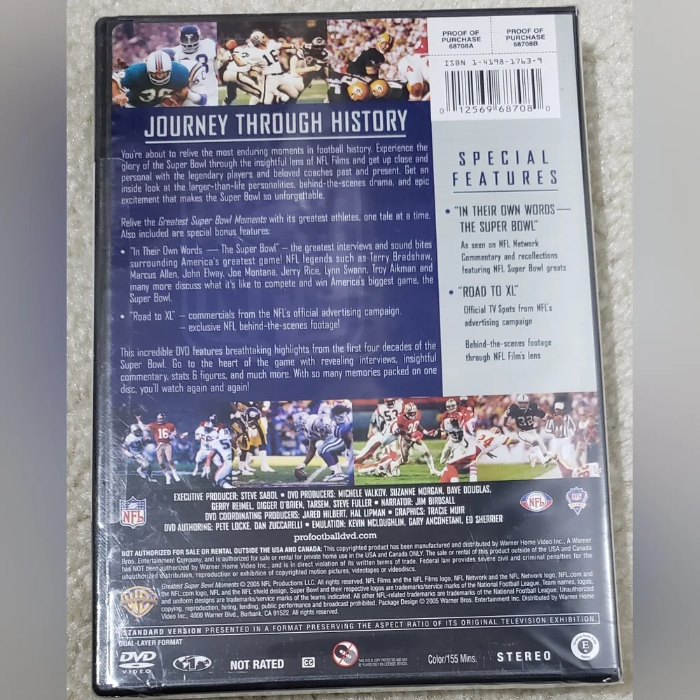 NWT-DVD Video Greatest Super Bowl Moments